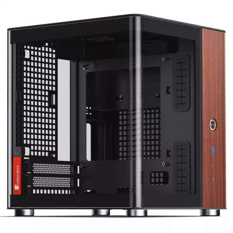 Datora korpuss Jonsbo TK-0, Mini-Tower, Mini-ITX, melns