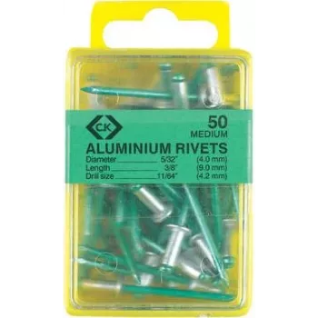 Aklās kniedes c.k tools T3819A 612, alumīnijs, 4,8×9 mm, iepakojumā 40 gab.