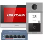 Hikvision DS-KIS604-S(C) video durvju telefona sistēma 2 MP 17,8 cm (7 inch) Melna, Pelēka, Sudraba