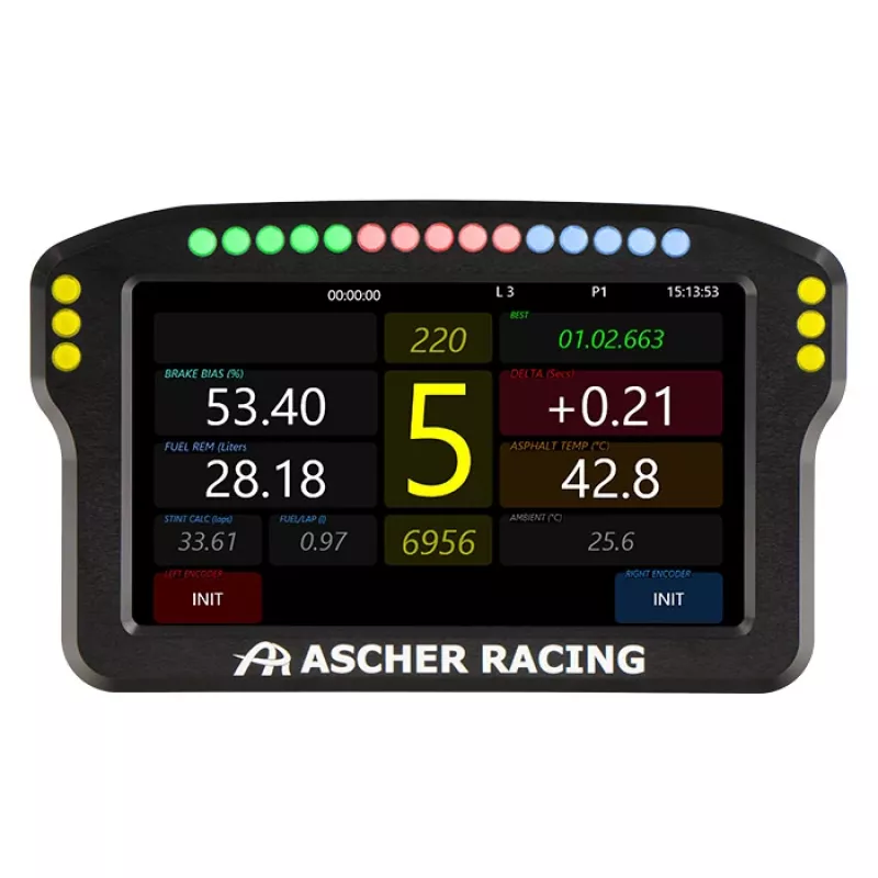 Stūres paneļa informācijas panelis Ascher Racing 5 collu modelis 76080029 simulatoru sacensību displejiem