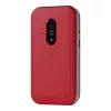 Feature phone Doro Leva E22 atvāžamais, 2,8 collu (7,11 cm) displejs, Viena SIM karte, 0,3 MP kamera, 1150 mAh, 127,8 g, Sarkans/Balts