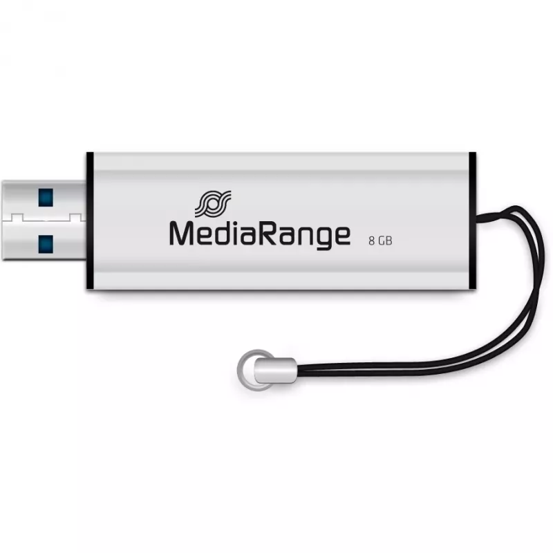 MediaRange SuperSpeed - USB zibatmiņa - 8GB - USB3.0 - Melns/Sudrabs (MR914)