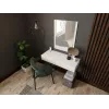 Tualetes galdiņš ar spoguli cama meble PAFOS 80×41,6×100 cm, balts matēts, MDF rāmis, 1 atvilktne
