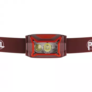 Galvas lukturītis Petzl Actik Core — LED, 100 lm, iebūvēts 1250 mAh USB uzlādējams akumulators, IPX4, sarkans