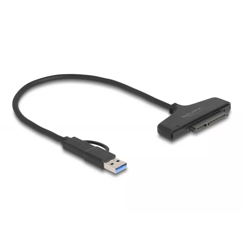 DeLOCK USB uz SATA pārveidotājs 6 Gb/s USB Type-C Type-A 0,3 m