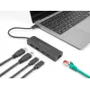 USB centrmezgls DeLOCK 10 Gbps ar 2,5 gigabitu LAN un PD 85 vati