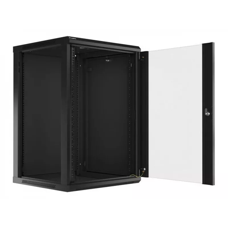 Sienas skapis LANBERG WF01-6618-10B, 18U, 600×600×907 mm, melns, 60 kg