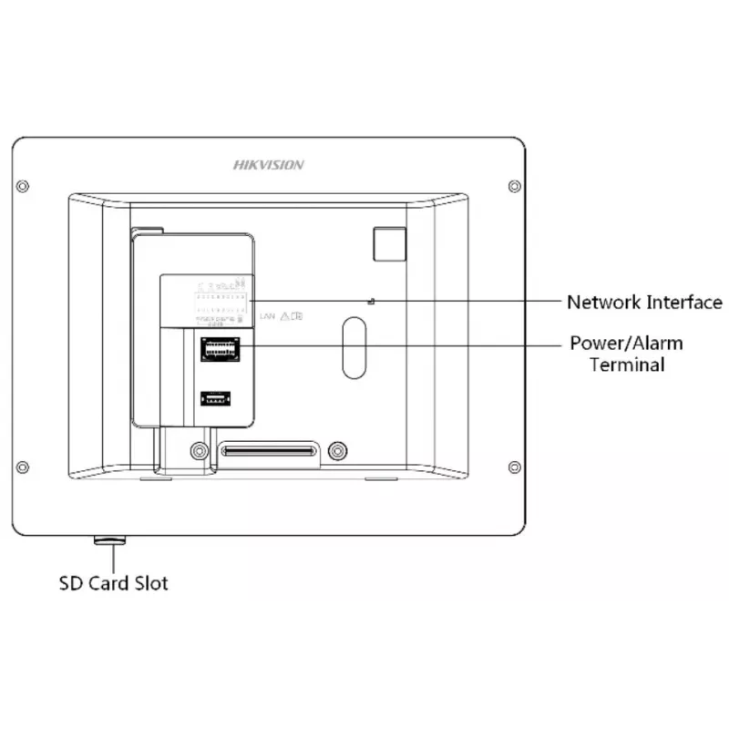 Video domofons Hikvision DS-KH8350-TE1, 7 collu IPS skārienekrāns, PoE, SIP, MicroSD slots, 1024×600, alumīnija korpuss, melns