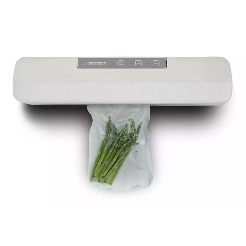 Galda vakuuma pārtikas hermētiķis ESPERANZA EKV001 — kompakts, balts, 30 cm hermetizācijas platums, 107 W, 220–240 V
