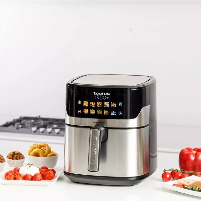 Gaisa fritieris Taurus Air Fry 7S 1600W 6.5L, nerūsējošais tērauds, 8 programmas, 80–200°C, skārienvadība