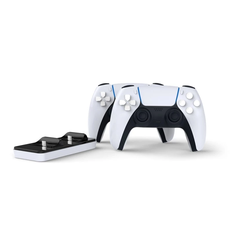 Uzlādes doks SUBSONIC SA5608 PlayStation 5 kontrolleriem ar diviem ātrās uzlādes nodalījumiem un LED indikatoriem