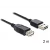 USB kabelis DeLOCK EASY-USB 2.0-A 2m melns
