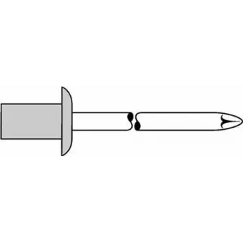 Aklā kniede GESIPA 4×9,5 mm, alumīnija korpuss, tērauda stienis 3,5–5 mm