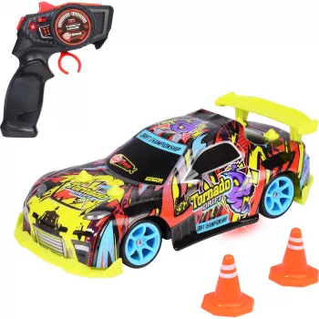Ar vadību vadāma automašīna Dickie Tornado Drift RTR 2.4 GHz — gatava braukšanai drift automašīna