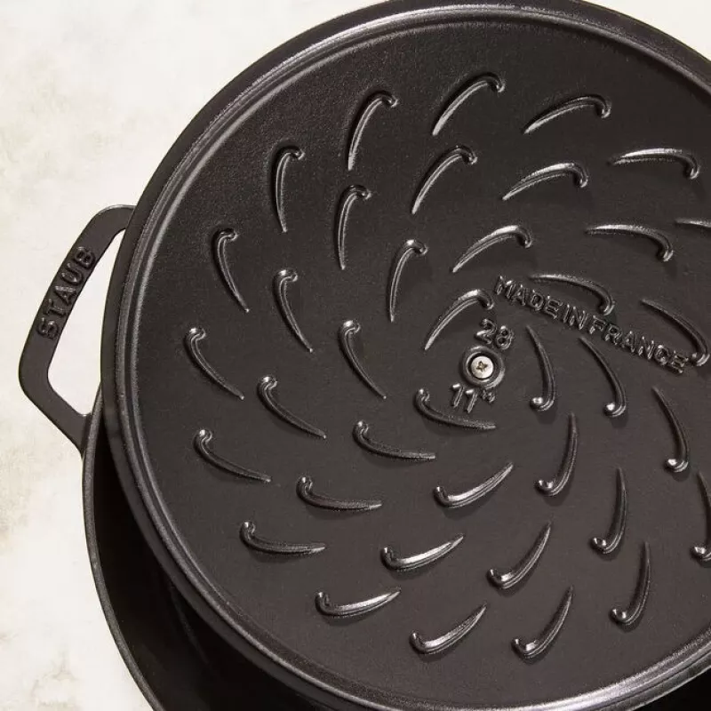 Saute panna ZWILLING STAUB BRAISERS apaļa 28 cm, melna, dibena Ø 22,2 cm