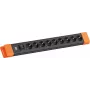 Pagarinātājs Bachmann CONNECTUS ar 9 CEE 7/3 kontaktligzdām, 1 slēdzi, 2,0 m kabeli — melns/oranžs