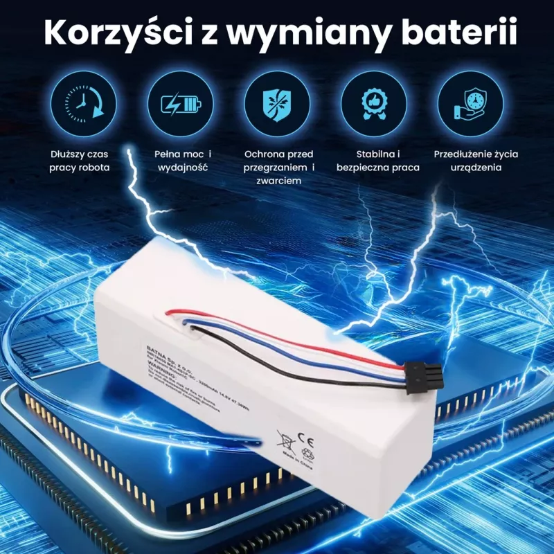 Akumulators Xiaomi Robot 1C P1904-4S1P-MM, 3200mAh, 47.36Wh, STYTJ01ZHM Mijia 1C P1904-4S1P-MM (Dreame MC1808)