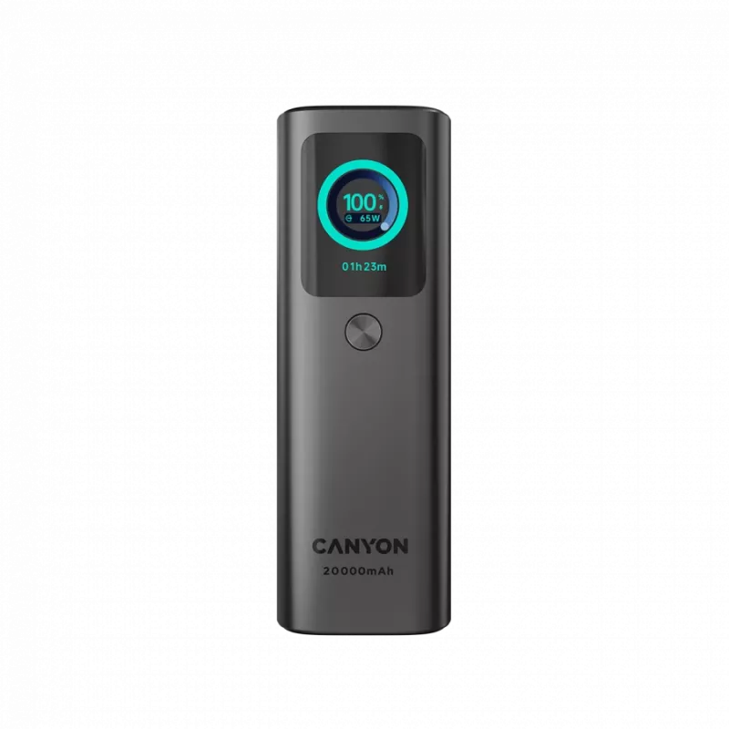 CANYON Iebūvēts kabelis jaudas banka OnPower 265 20000mAh 165W Alumīnijs Tumši pelēks