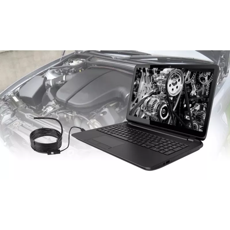 USB endoskops MEDIA-TECH ENDOSCOPE 66° CMOS, 640x480 30fps, IP67, 6 gaismas diodes, magnēts & āķis