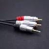 Audio kabelis Qoltec 52340 2m 2xRCA 3.5mm melns