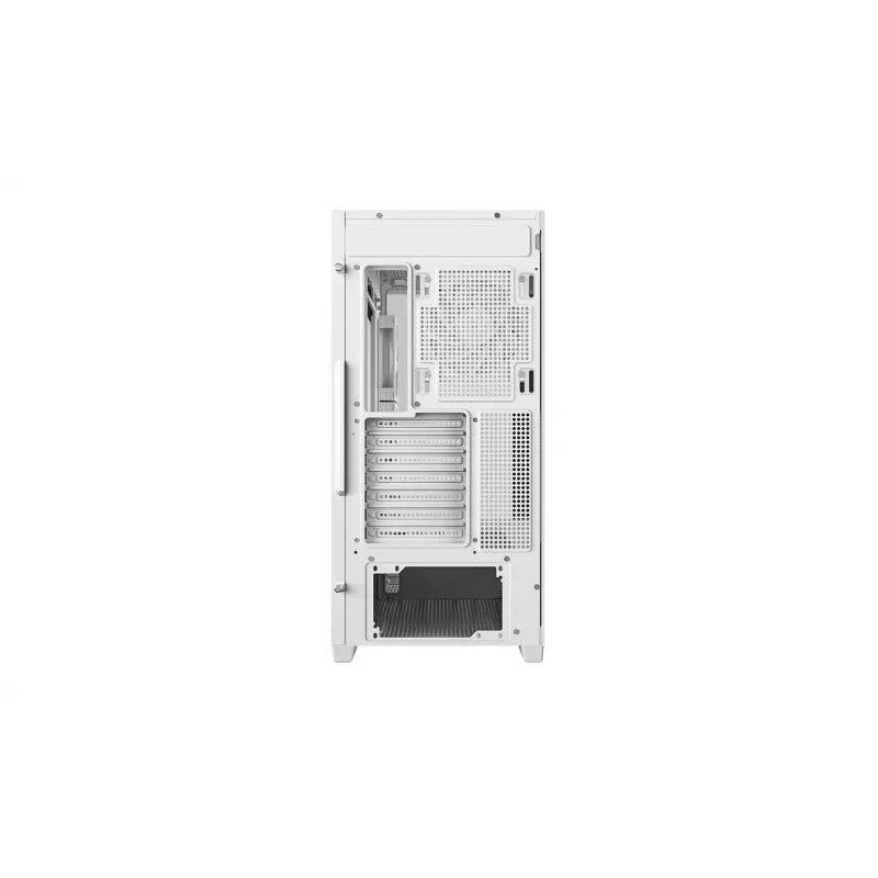 PC Case DeepCool CG580 4F V2 Midi Tower balta — ATX, rūdīts stikls, 3x120mm sānu ventilatori, 360mm sānu radiatora atbalsts