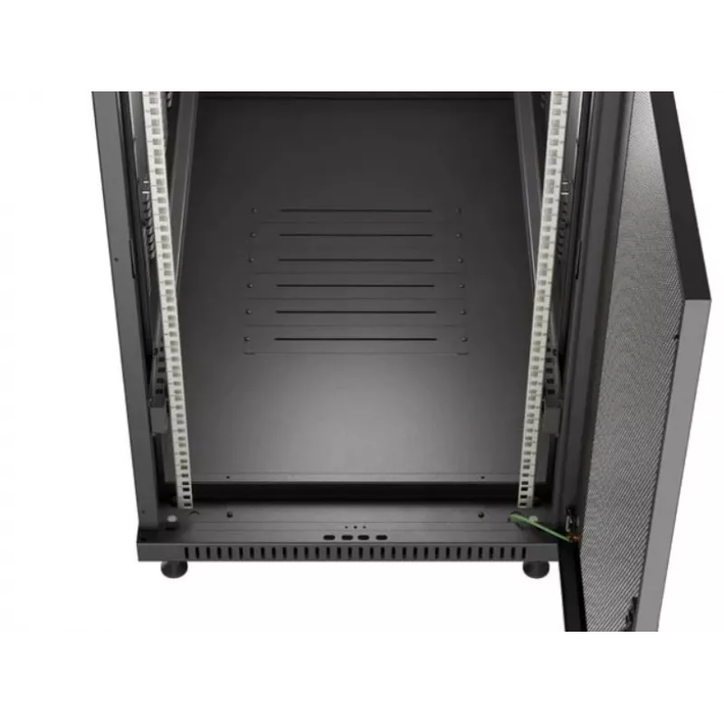 19 collu statīva skapis LANBERG FF01-6222-23B 22U 600x1200 mm melns ar perforētām durvīm