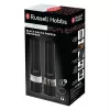 Russell Hobbs 28010-56 Electric Salt Mill Set (High Quality, Automatic, Adjustable Grinding, Light on Base, Melns Metal Design) Pepper Mill