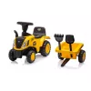 CAT traktors ar piekabi, dzeltens, braucamais