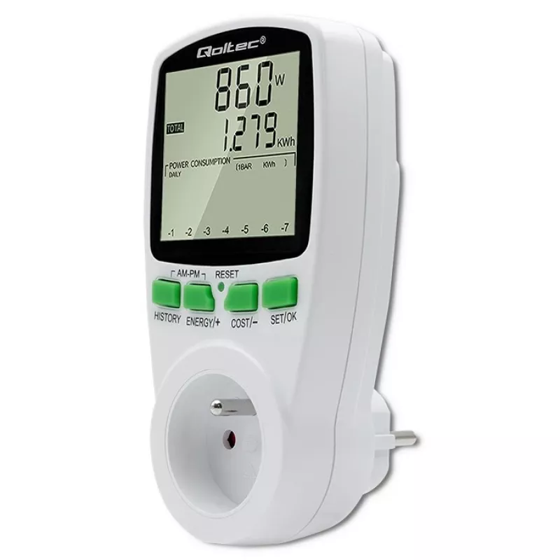 Jaudas mērītājs QOLTEC PM0627 3680W ar vēsturi — QOLTEC PM0627 3680W