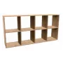 Dzīvojamās istabas grāmatu skapis Top e Shop MALAX 2X4 ARTISAN, dabīgā koka tonis, 8 plaukti, 1470×300×750 mm