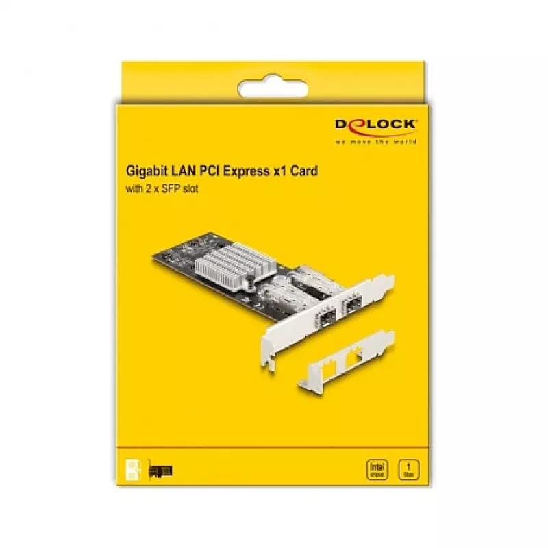 DeLOCK 88336 PCI Express x1 tīkla karte, 2 x SFP Gigabit LAN