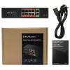 Tīkla komutators QOLTEC FAST Ethernet PoE 8xRJ45 ar 2xRJ45 augšupsaiti (modelis 52290)