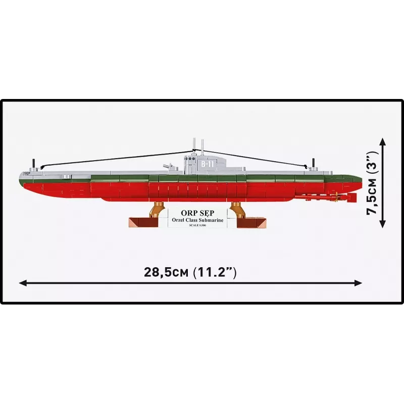 Plastmasas modelis Cobi Polish Submarine ORP Sep mērogā 1:300 (COBI-4856)