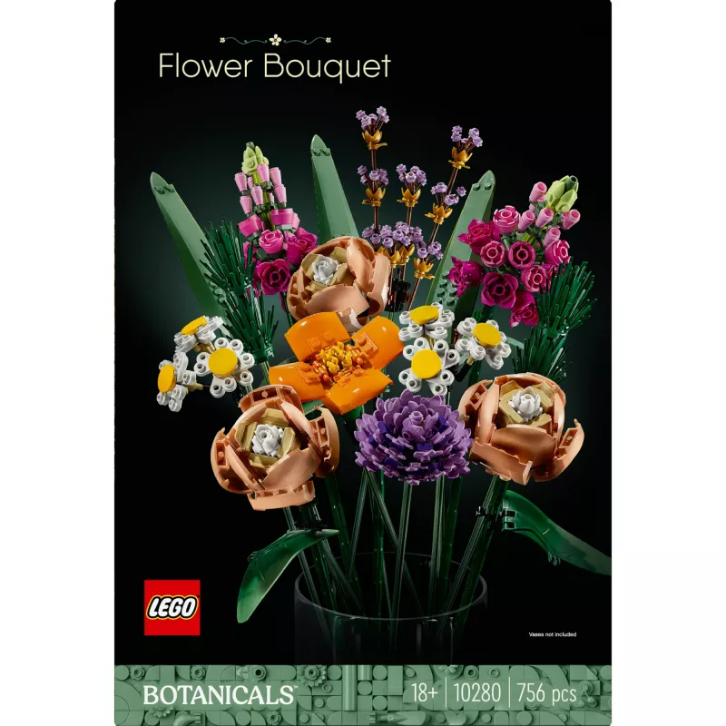 LEGO 10280 Icons Flower Bouquet Artificial Flowers Set for Adults Decorative Home Accessories Gift Idea for Women Men Her & Him Wife or Husband