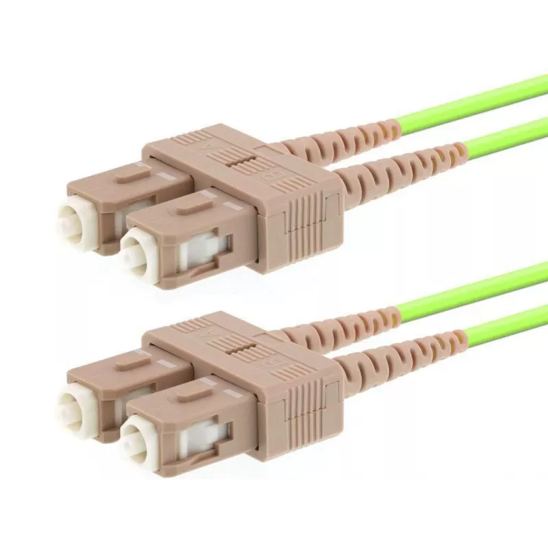 Optiskās šķiedras kabelis LOGON AL5SCSC05I/5I OM5 5 m SC–SC 50 µm pilns duplekss Gaiši zaļš