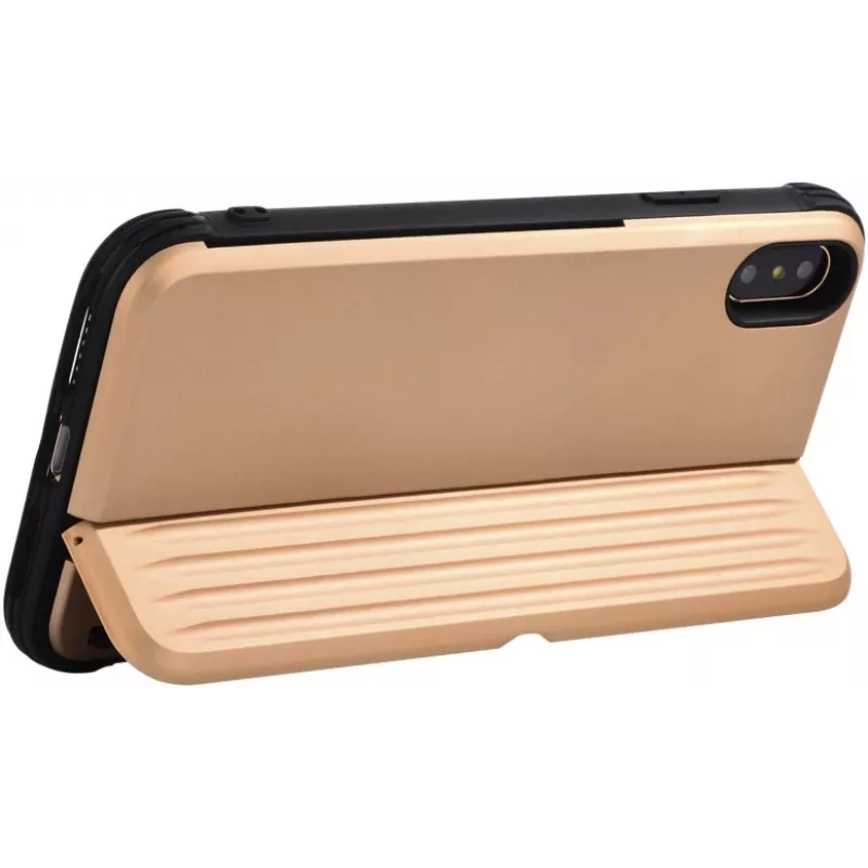 Aizsargājošs telefona maciņš Devia H-Card Series iPhone XS/X 5.8 collu, zelta krāsā