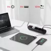 Strāvas sadalītājs MACLEAN MCE394 B — 3 rozetes + 3×USB A, 110–240 V, 2,1 A USB, 2500 W, 1,5 m kabelis, melns