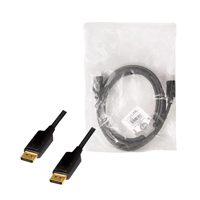 LogiLink DisplayPort kabelis 3 m melns CD0102