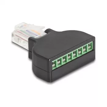 DeLOCK 90654 kabeļa savienotāja adapteris RJ45 8 kontaktu spaile Melns