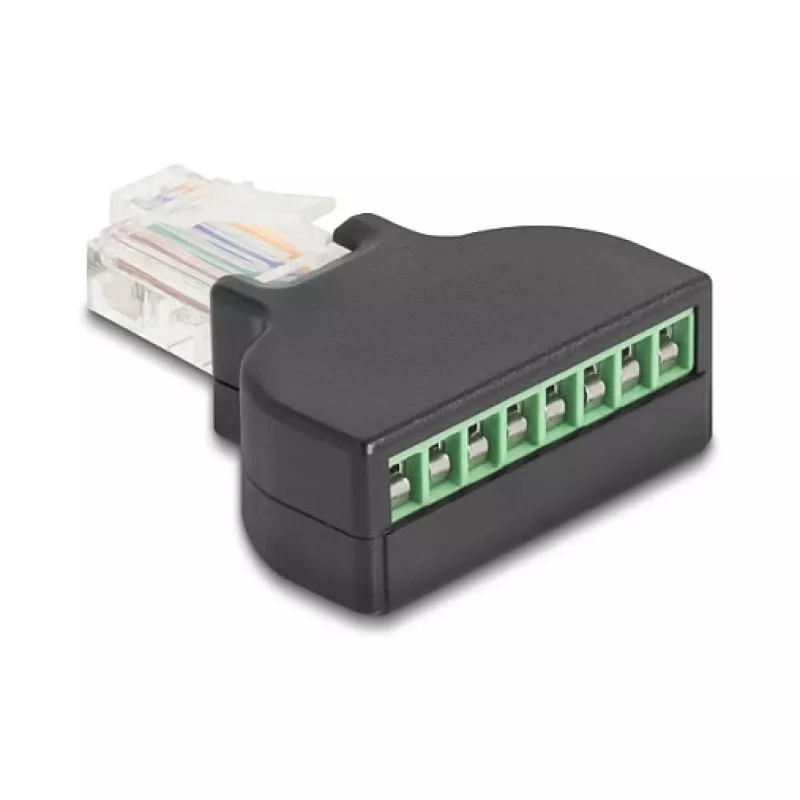 DeLOCK 90654 kabeļa savienotāja adapteris RJ45 8 kontaktu spaile Melns