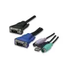 Intellinet 8 portu statnes KVM slēdzis, kombinēts USB + PS/2, ekrāna displejs, komplektā kabeļi (EU 2 kontaktu spraudnis)