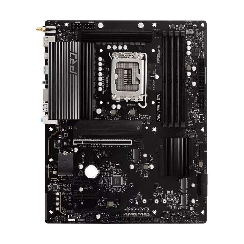 Mātesplate ASRock Z890 Pro-A WiFi — Intel Z890, LGA 1851, ATX, DDR5, 4x DIMM, 256GB, Wi‑Fi 6E, 2.5Gb LAN