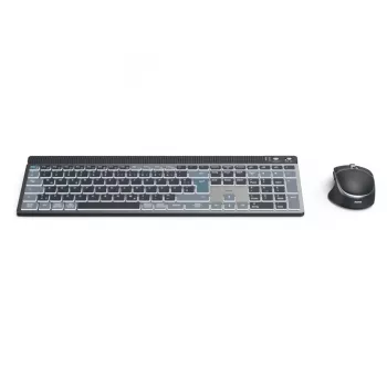 Bezvadu vairāku ierīču tastatūras un peles komplekts HAMA WKM-750 — melns, bezvadu savienojums