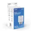 Viedā kontaktligzda SAVIO AS-01 16A Wi‑Fi 2,4 GHz, E/F tipa spraudnis, 220–240V, 3680W, balta