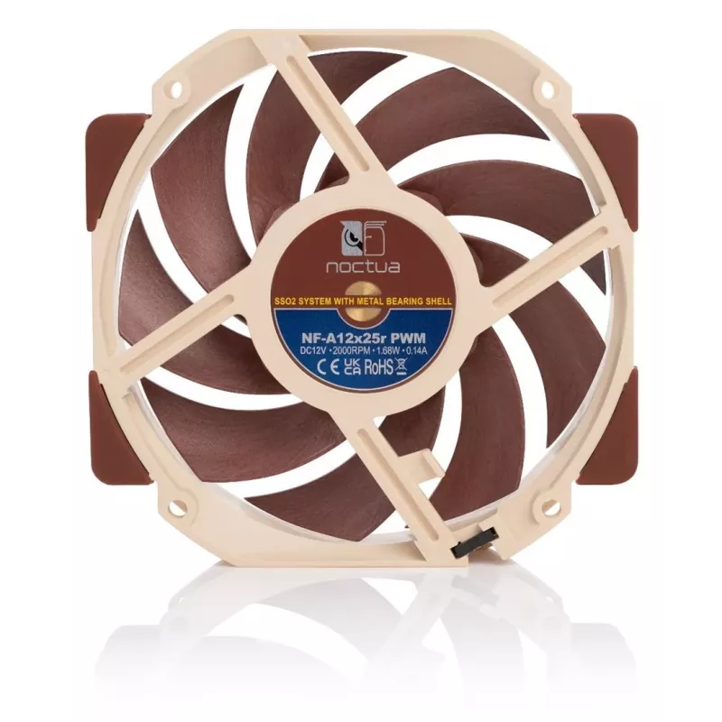 Ventilators Noctua NF-A12X25R PWM 12 cm Bēša Brūns 2000 RPM 102.1 m³/h