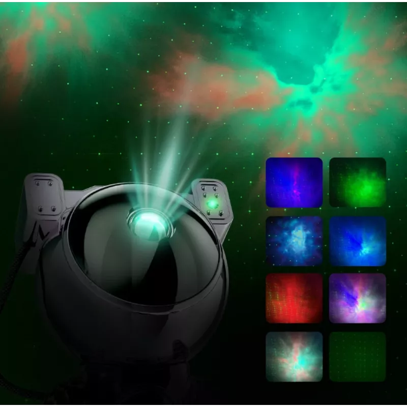 Hawk HW-STAR02 astronauta zvaigžņu projektors ar pulksteni hroma izpildījumā