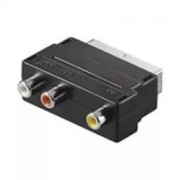 Wentronic Goobay Scart/RCA adapteris, SCART spraudnis (21 kontaktu), melns - SCART spraudnis (21 kontaktu) > 3x RCA ligzda (50122)