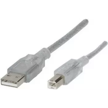 Renkforce RF-4538148 USB kabelis 3 m USB 2.0 USB A USB B caurspīdīgs (RF-4538148)
