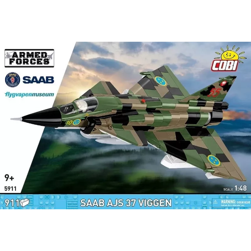 Konstruktora komplekts Cobi Blocks Saab AJS 3 Viggen 911 gab. modeļa komplekts, 911 gabali