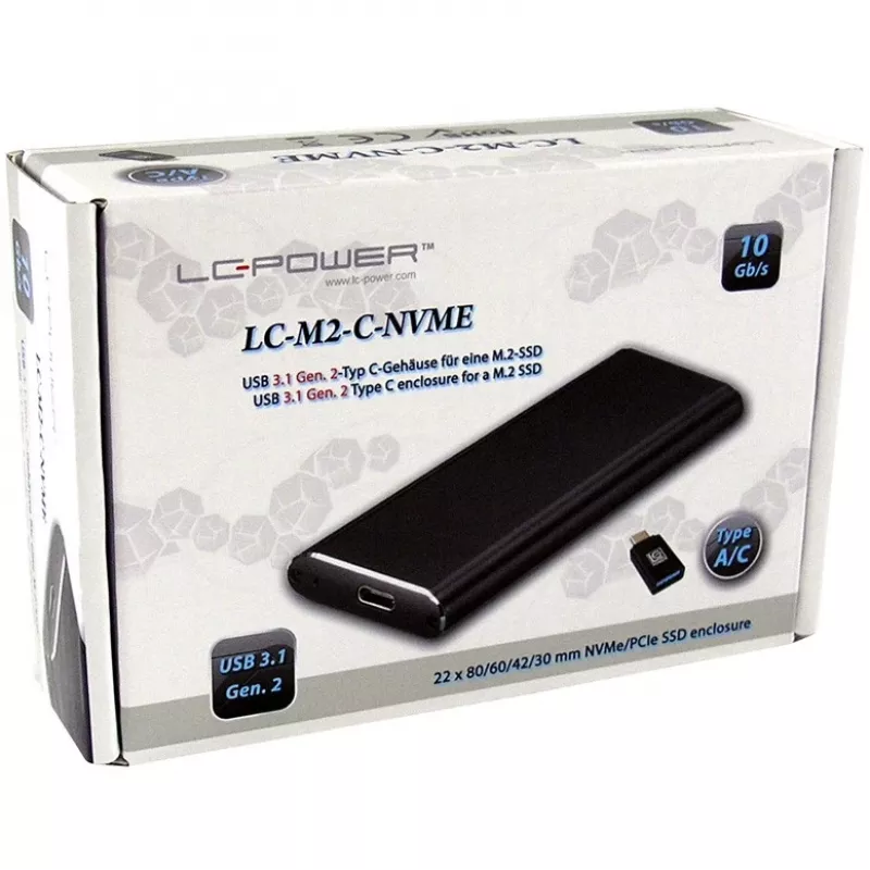 SSD korpuss LC-Power LC-M2-C-NVME Melns M.2